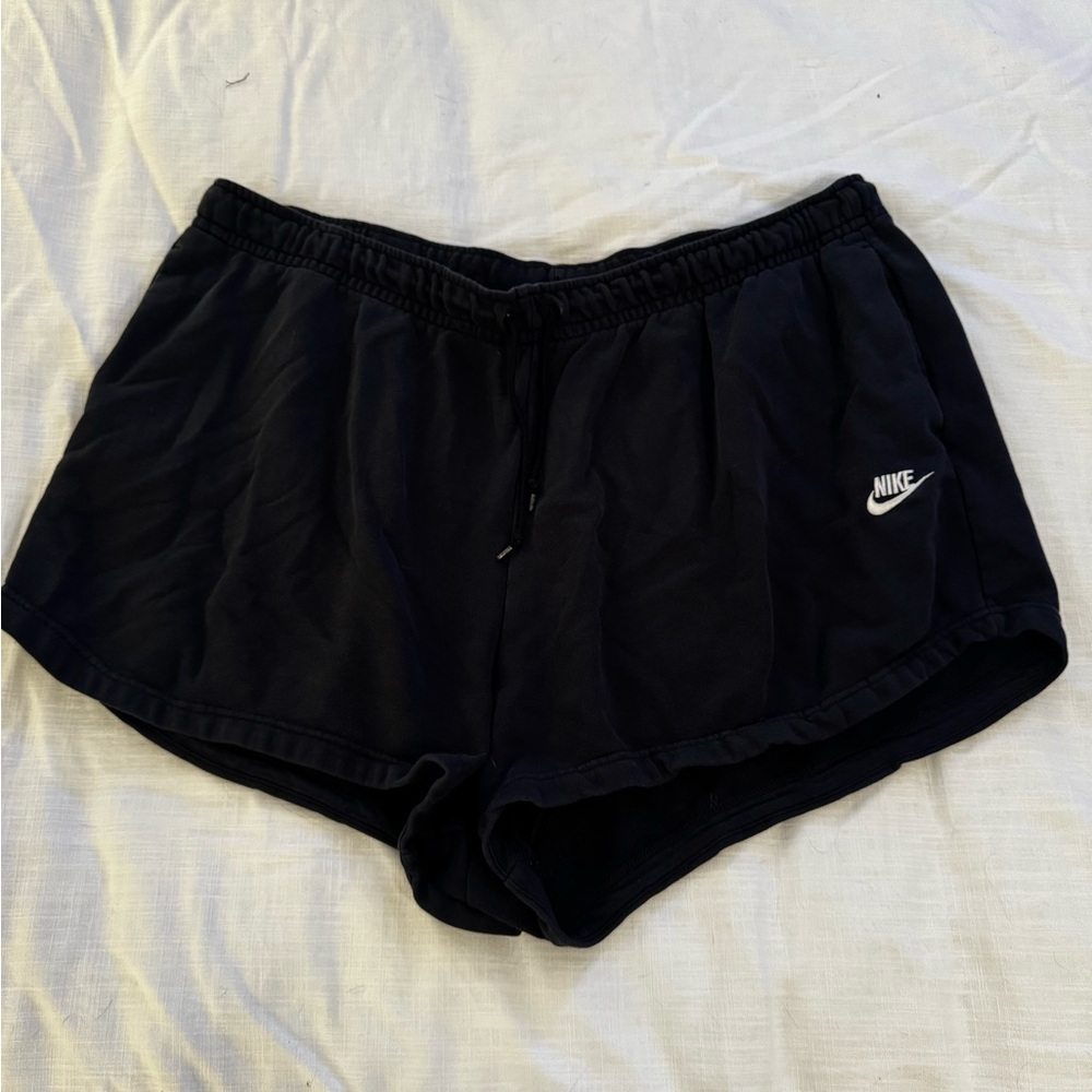 Nike Women's Black Terry Cotton Shorts
